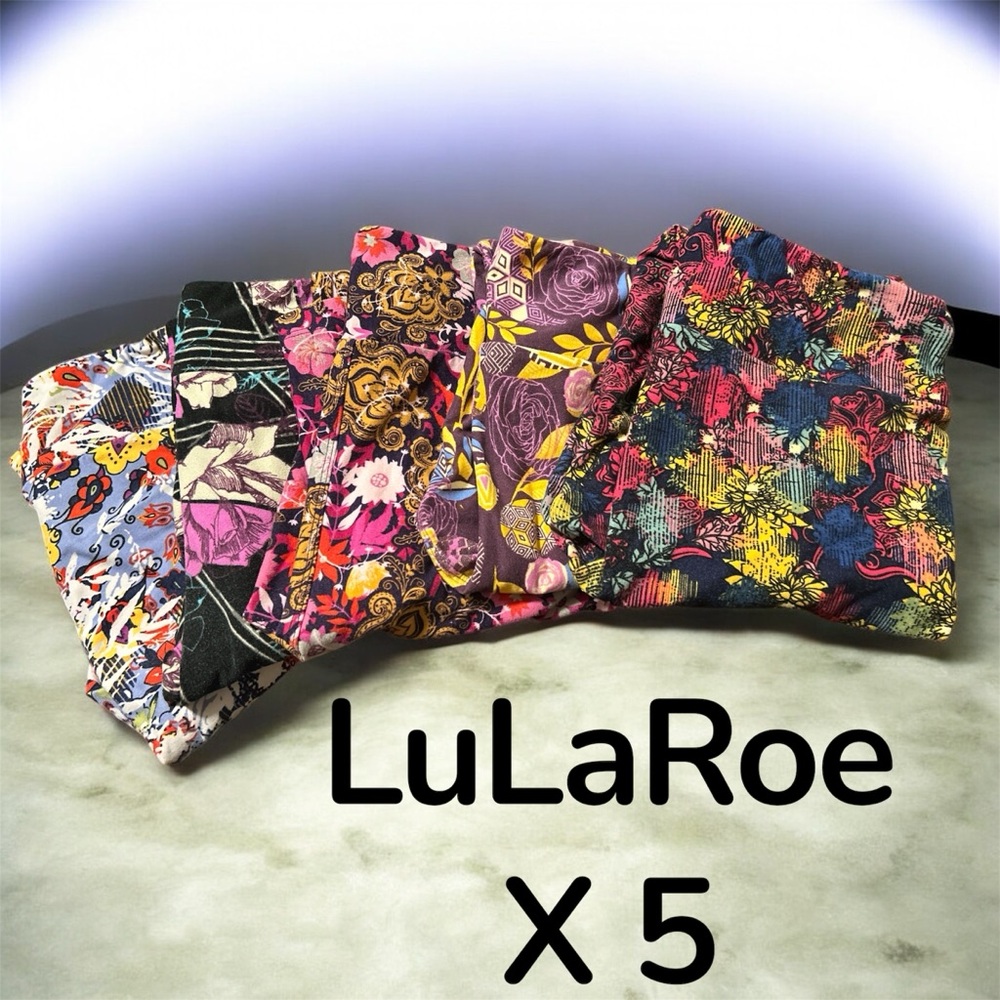💐LuLaRoe Women’s O/S Legging (Bundle X-5 Pairs)of Floral Prints